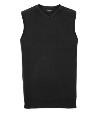 Russell Collection 716M Sleeveless Cotton Acrylic V Neck Sweater